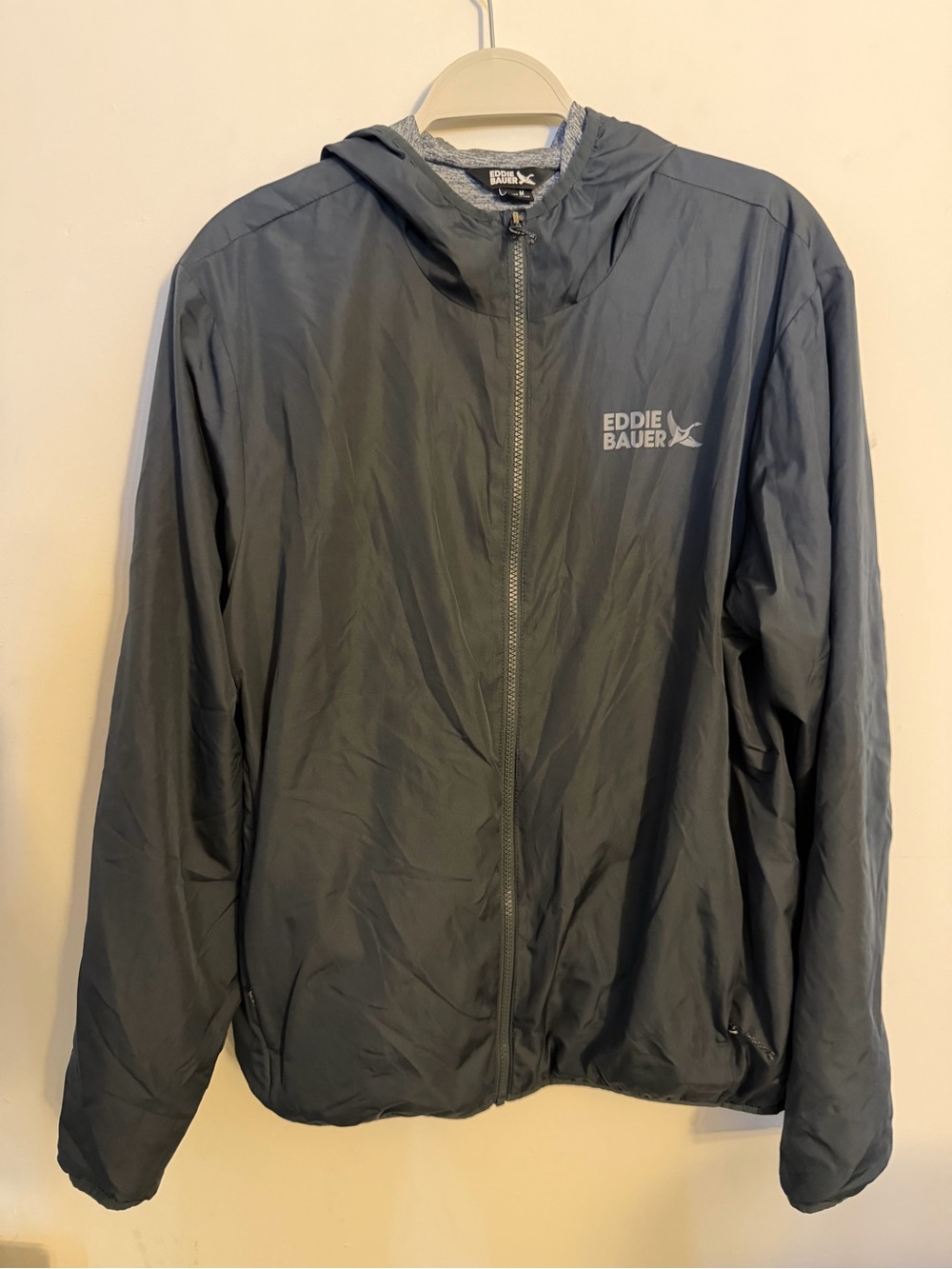 Eddie Bauer Men's Hooded Windbreaker — Gray